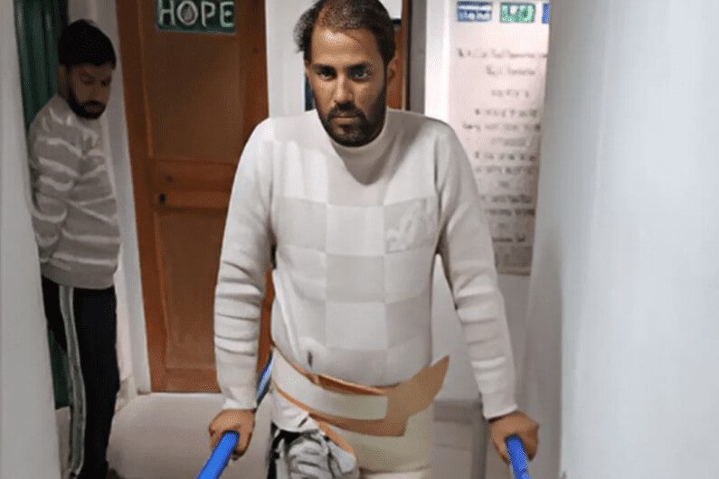 Amputee receives help