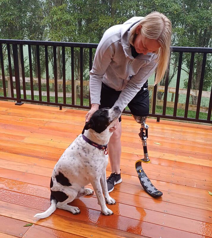 Peke Waihanga Foundation recipient, Clare with her running blade