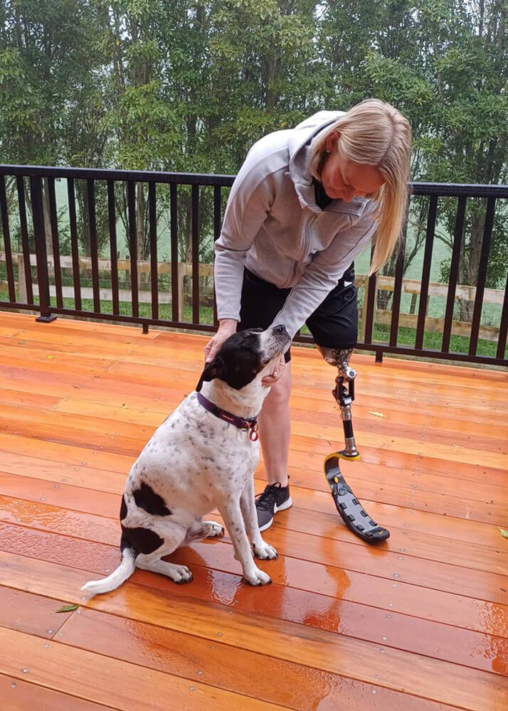 Peke Waihanga Foundation recipient, Clare with her running blade