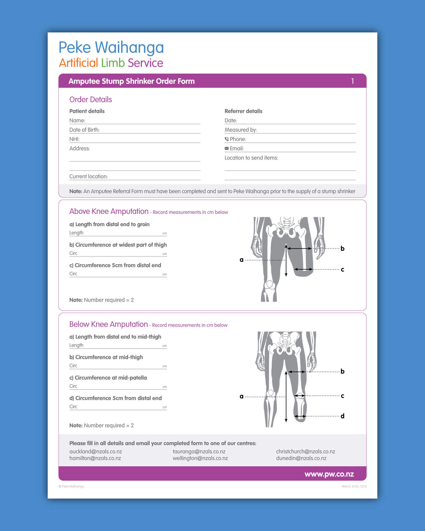 Stump shrinker order form