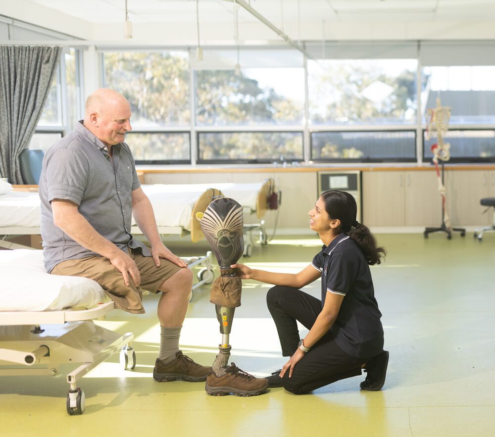 La Trobe University Prosthetic/Orthotic student with a patient