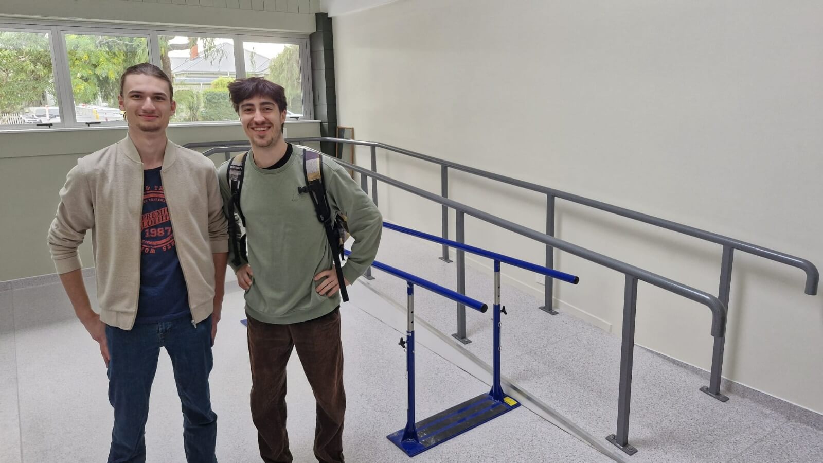 Ethan and Moritz were shown the consultation and rehabilitation facilities at the Auckland Artificial Limb Service centre